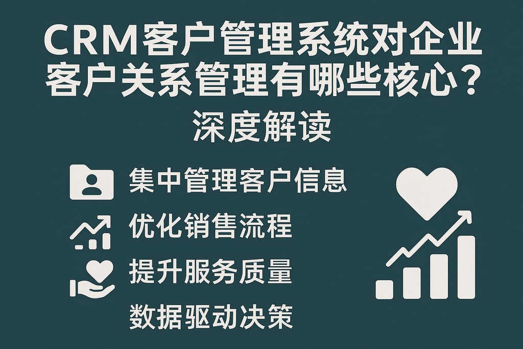 CRM客户管理系统对企业客户关系管理有哪些核心价值？深度解读