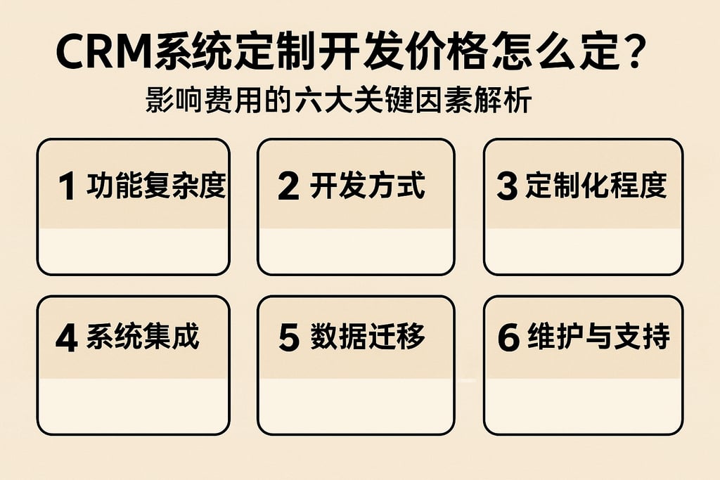 CRM系统定制开发价格怎么定？影响费用的六大关键因素解析