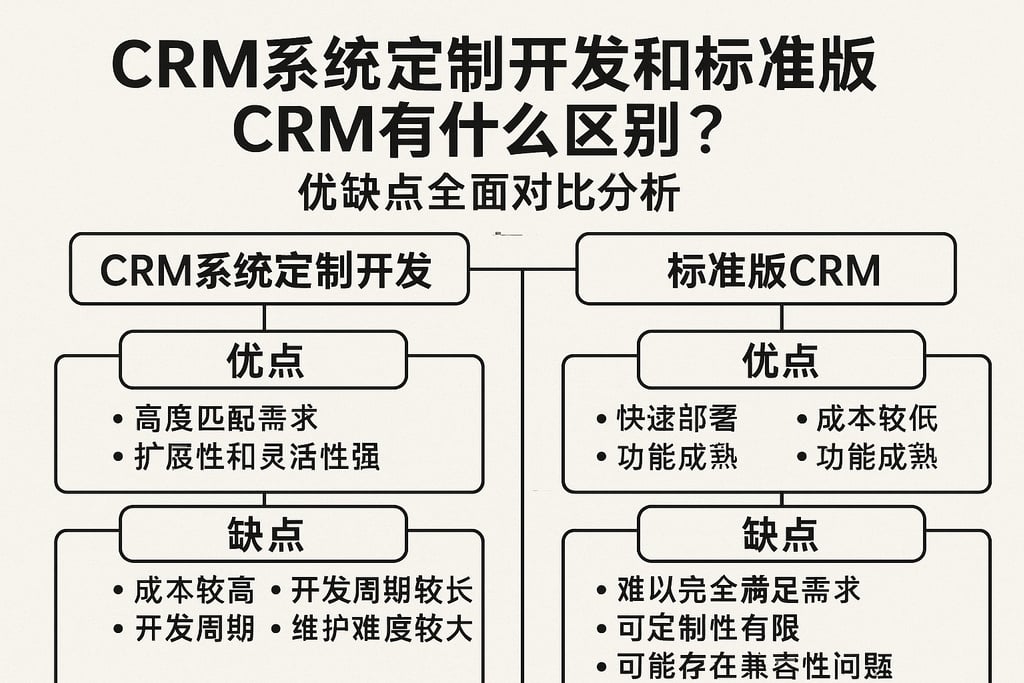 CRM系统定制开发和标准版CRM有什么区别？优缺点全面对比分析