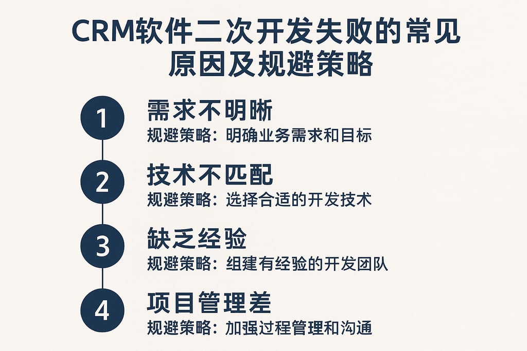 CRM软件二次开发失败的常见原因及规避策略