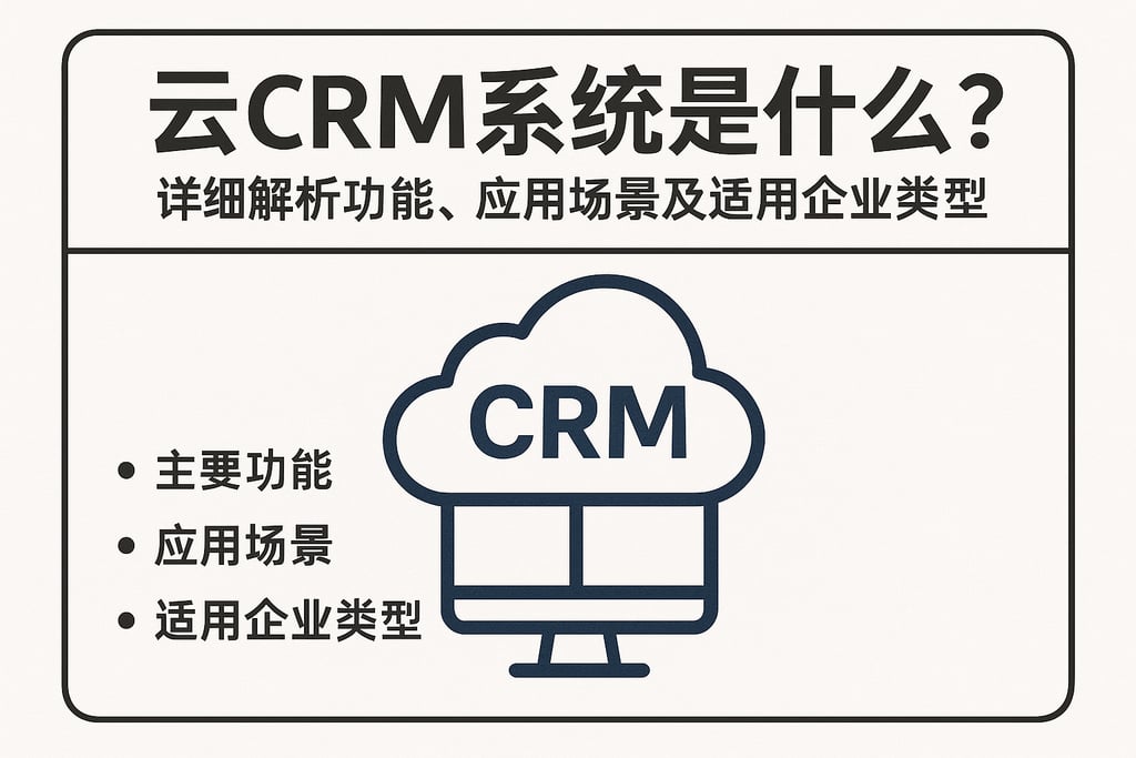 云CRM系统是什么？详细解析功能、应用场景及适用企业类型