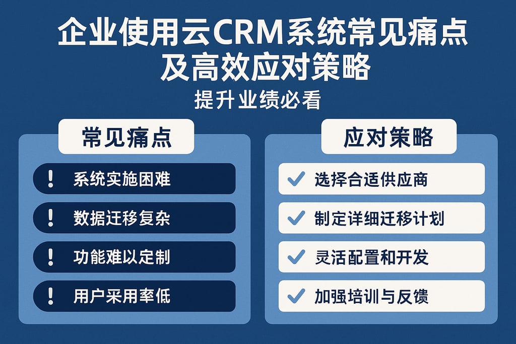 企业使用云CRM系统常见痛点及高效应对策略，提升业绩必看