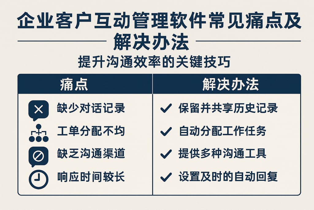 企业客户互动管理软件常见痛点及解决办法，提升沟通效率的关键技巧