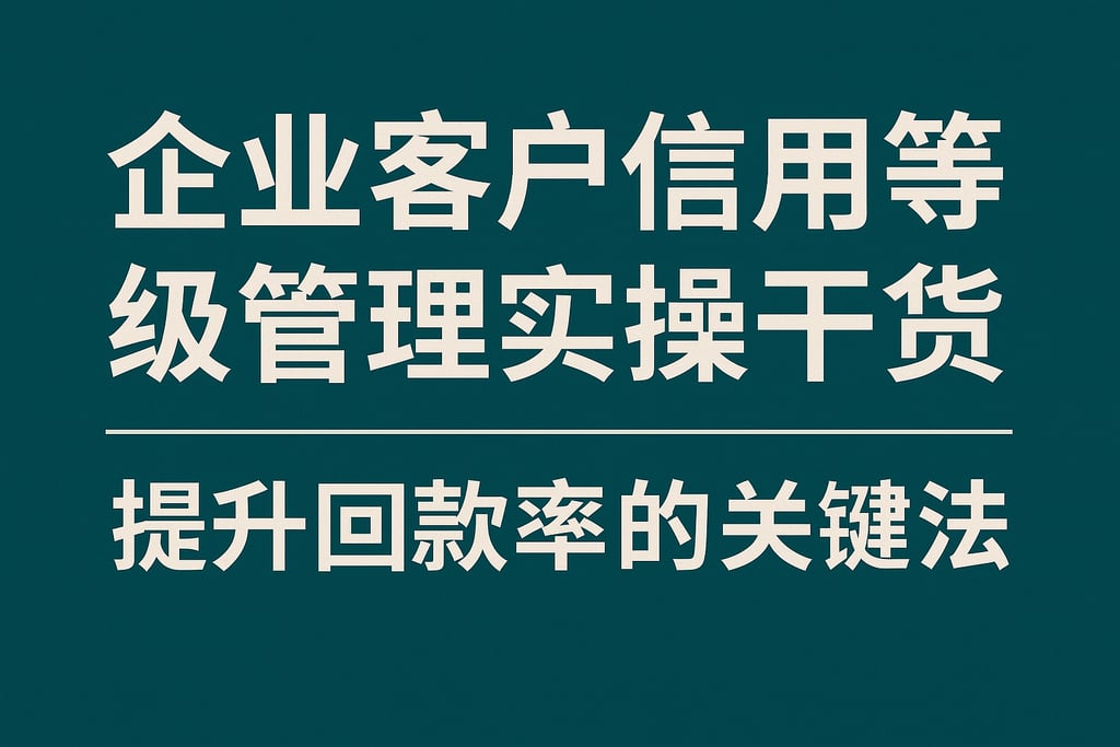 企业客户信用等级管理实操干货，提升回款率的关键方法