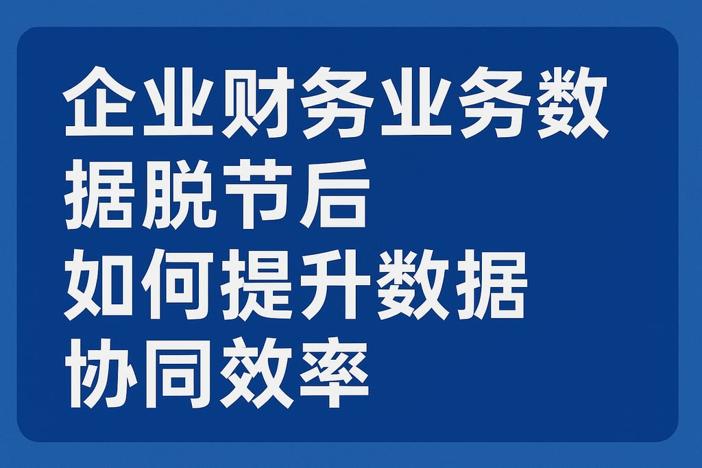 企业财务业务数据脱节后，如何提升数据协同效率
