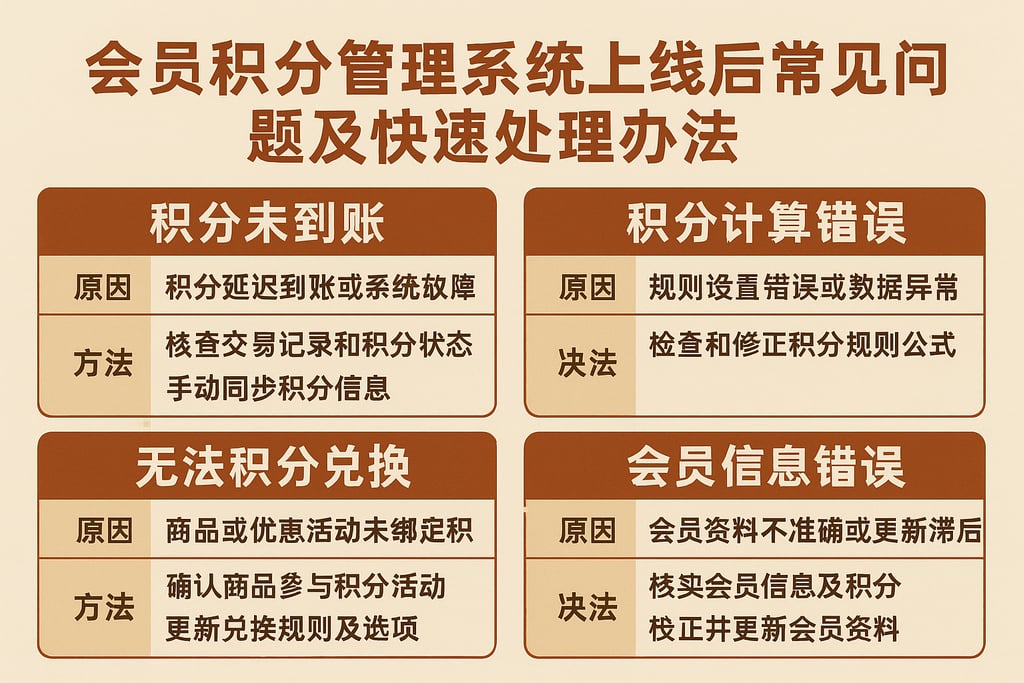 会员积分管理系统上线后常见问题及快速处理办法