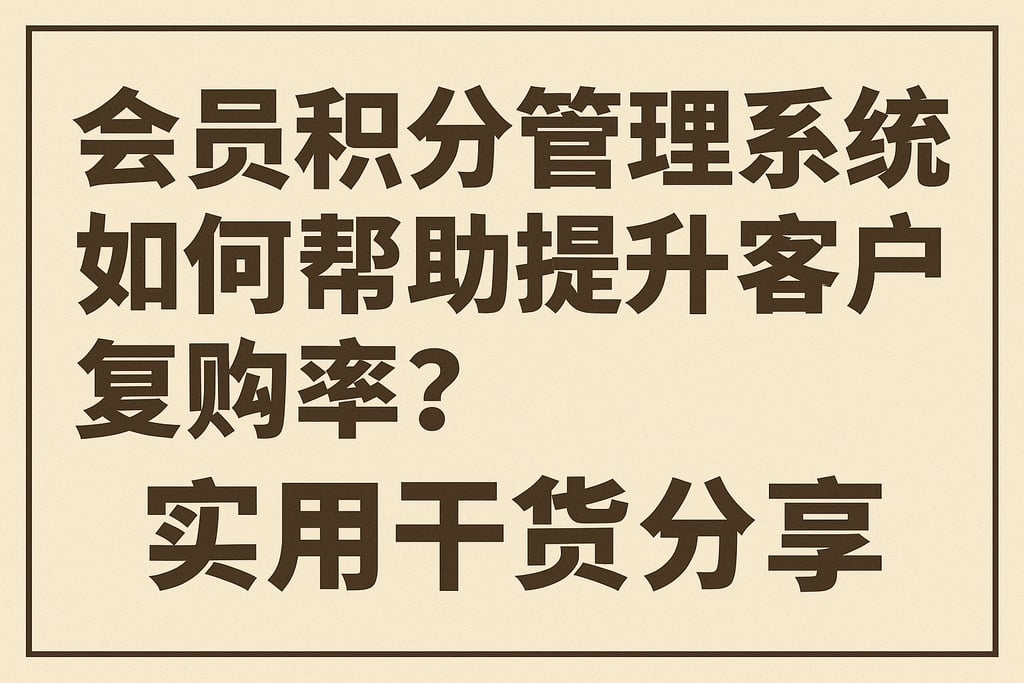 会员积分管理系统如何帮助提升客户复购率？实用干货分享