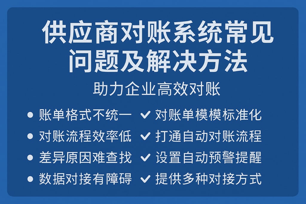 供应商对账系统常见问题及解决方法，助力企业高效对账