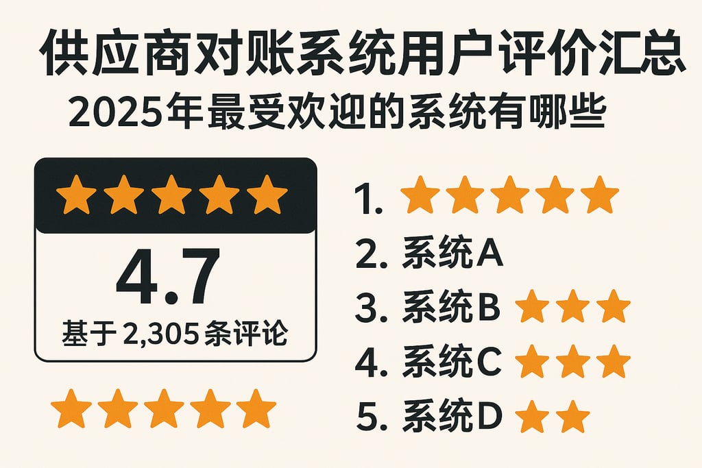 供应商对账系统用户评价汇总，2025年最受欢迎的系统有哪些