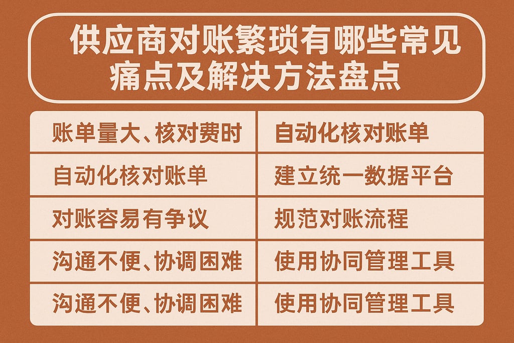 供应商对账繁琐有哪些常见痛点及解决方法盘点