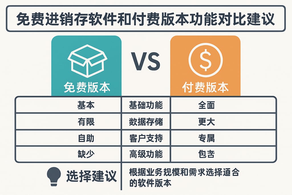 免费进销存软件和付费版本功能对比及选择建议