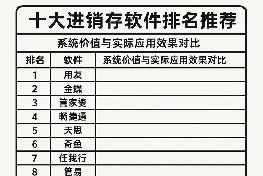 十大进销存软件排名推荐，系统价值与实际应用效果对比
