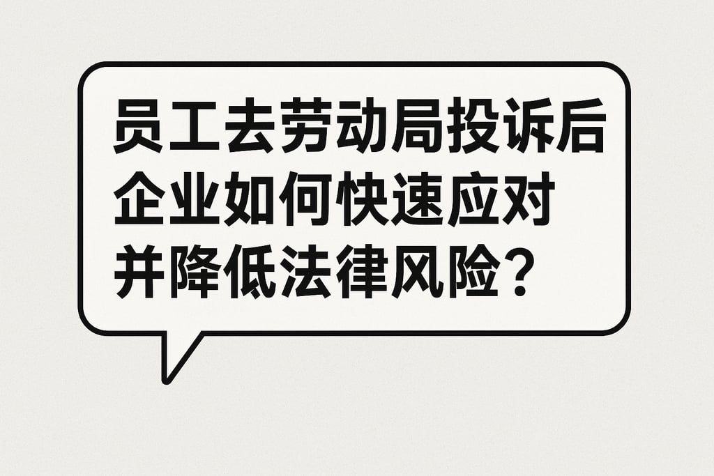 员工去劳动局投诉后企业如何快速应对并降低法律风险？