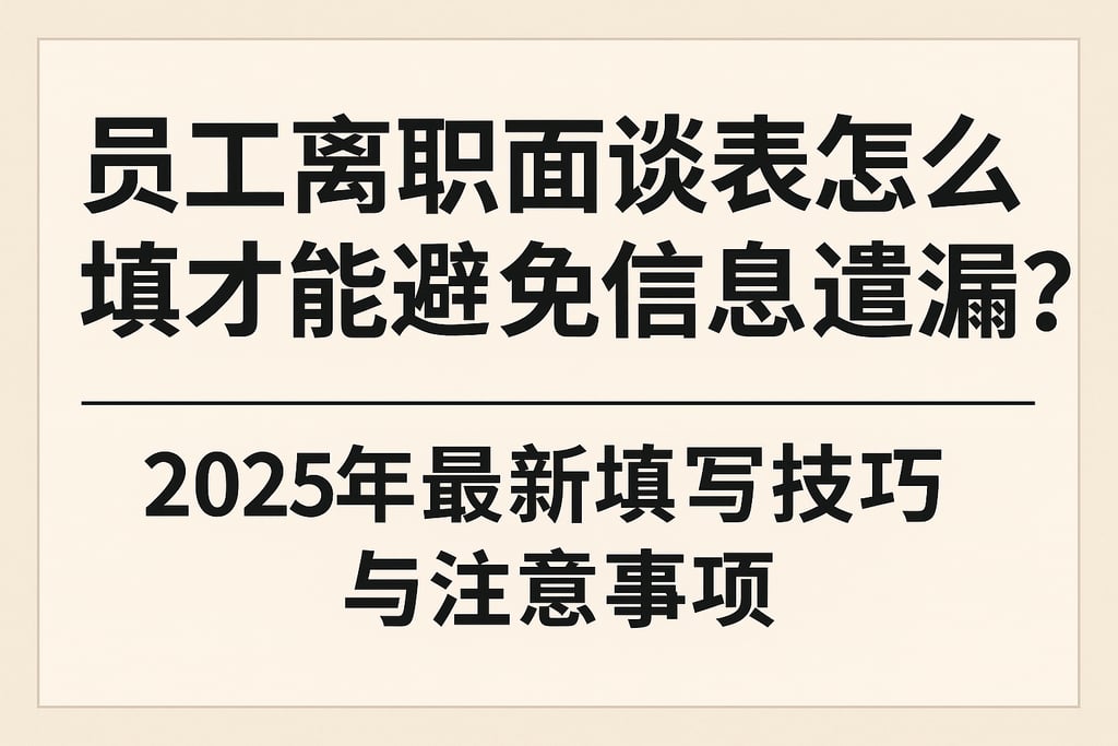 员工离职面谈表怎么填才能避免信息遗漏？2025年最新填写技巧与注意事项