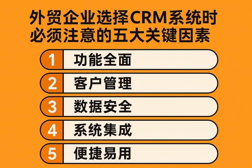 外贸企业选择CRM系统时必须注意的五大关键因素