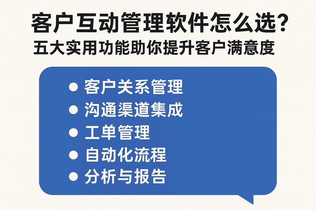 客户互动管理软件怎么选？五大实用功能助你提升客户满意度
