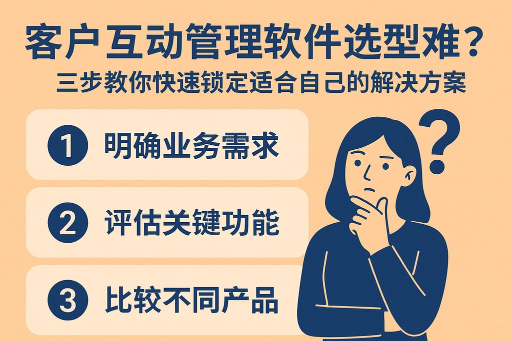 客户互动管理软件选型难？三步教你快速锁定适合自己的解决方案