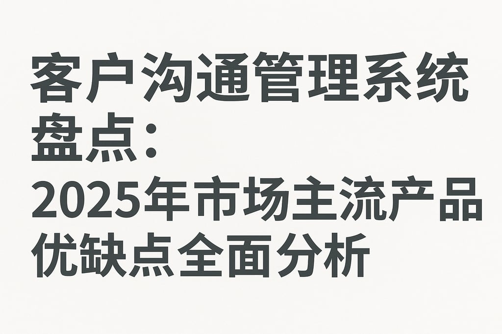 客户沟通管理系统盘点：2025年市场主流产品优缺点全面分析