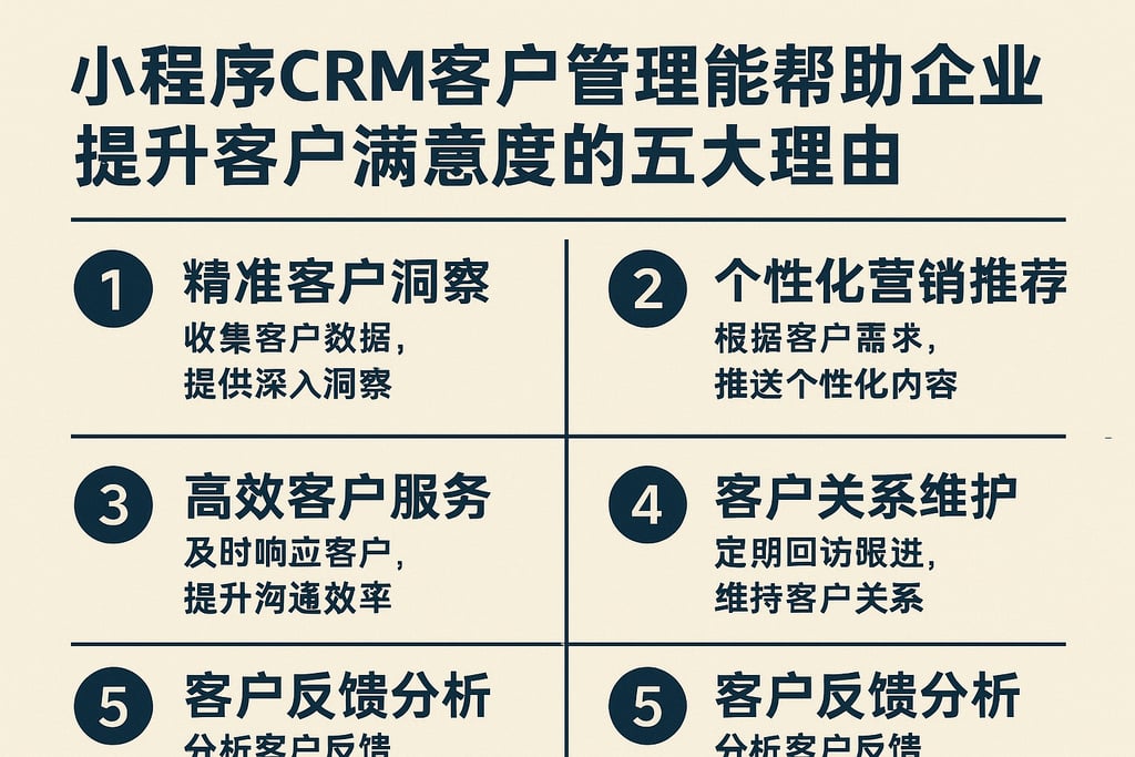 小程序CRM客户管理能帮助企业提升客户满意度的五大理由