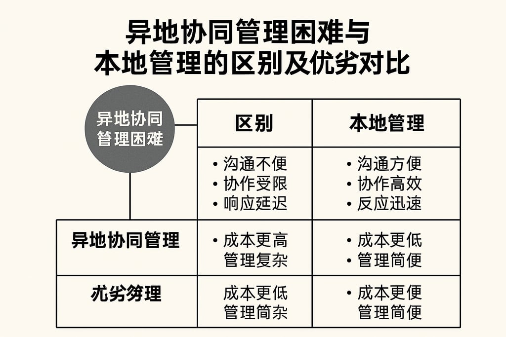 异地协同管理困难与本地管理的区别及优劣对比