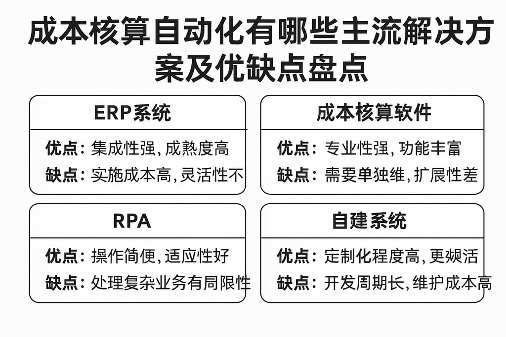 成本核算自动化有哪些主流解决方案及优缺点盘点