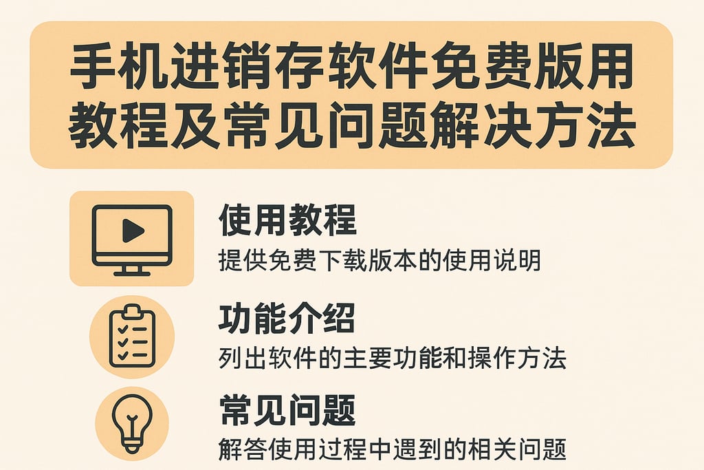 手机进销存软件免费版使用教程及常见问题解决方法