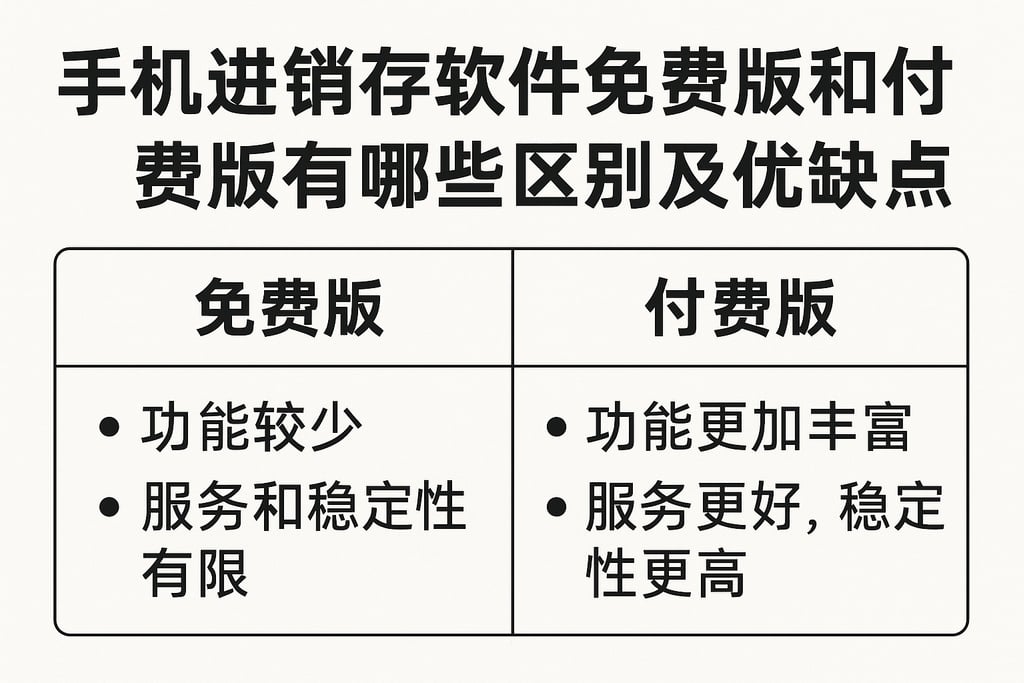 手机进销存软件免费版和付费版有哪些区别及优缺点