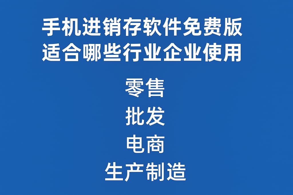 手机进销存软件免费版适合哪些行业企业使用