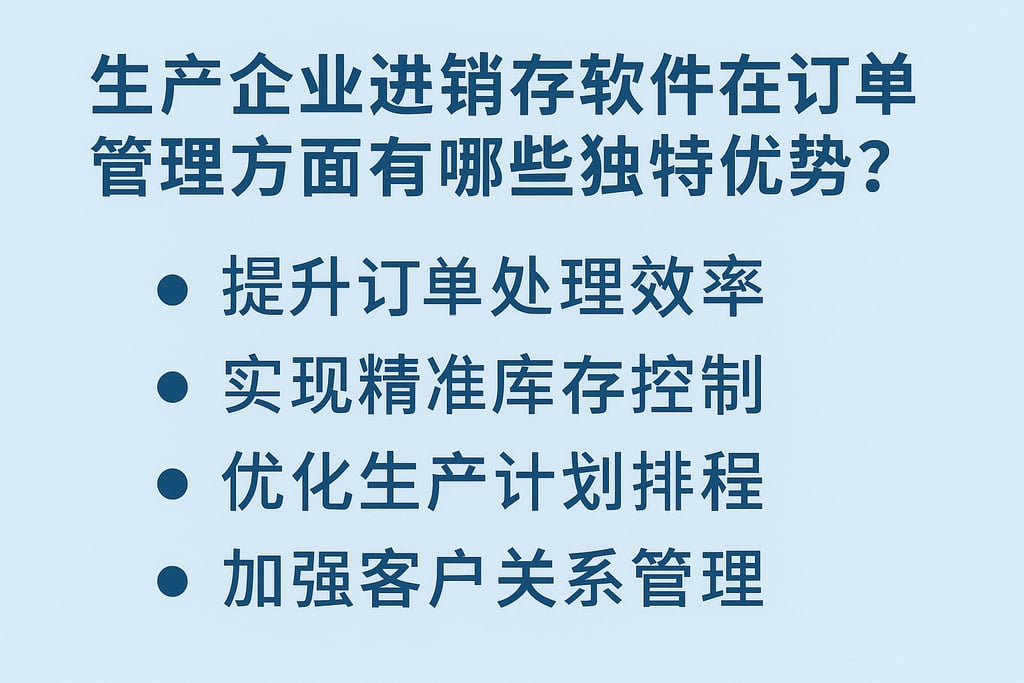 生产企业进销存软件在订单管理方面有哪些独特优势？