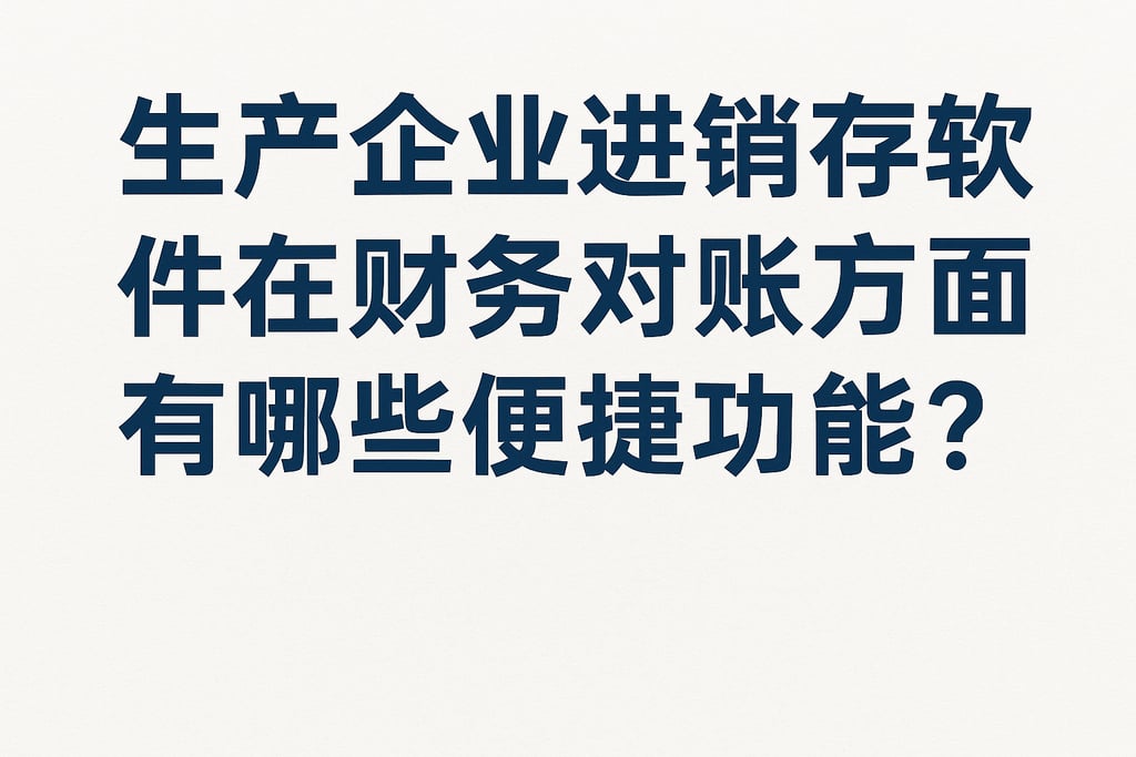 生产企业进销存软件在财务对账方面有哪些便捷功能？