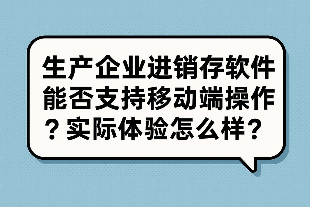 生产企业进销存软件能否支持移动端操作？实际体验怎么样？