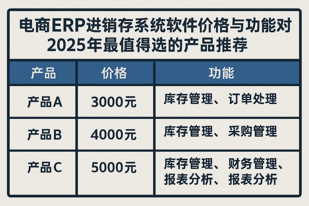 电商erp进销存系统软件价格与功能对比，2025年最值得选的产品推荐