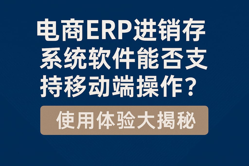 电商erp进销存系统软件能否支持移动端操作？使用体验大揭秘