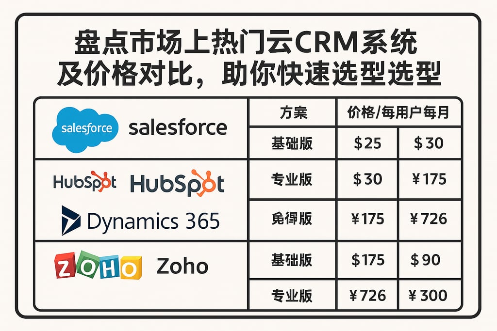 盘点市场上热门云CRM系统品牌及价格对比，助你快速选型