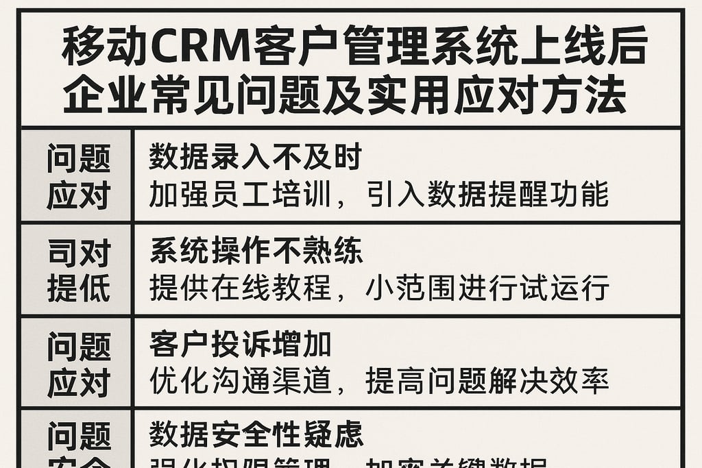 移动CRM客户管理系统上线后企业常见问题及实用应对方法