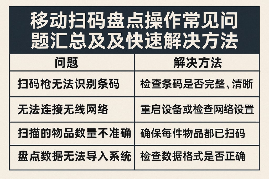 移动扫码盘点操作常见问题汇总及快速解决方法