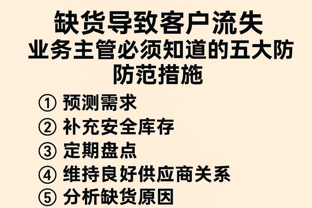 缺货导致客户流失，业务主管必须知道的五大防范措施