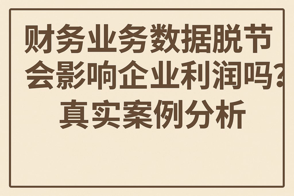 财务业务数据脱节会影响企业利润吗？真实案例分析
