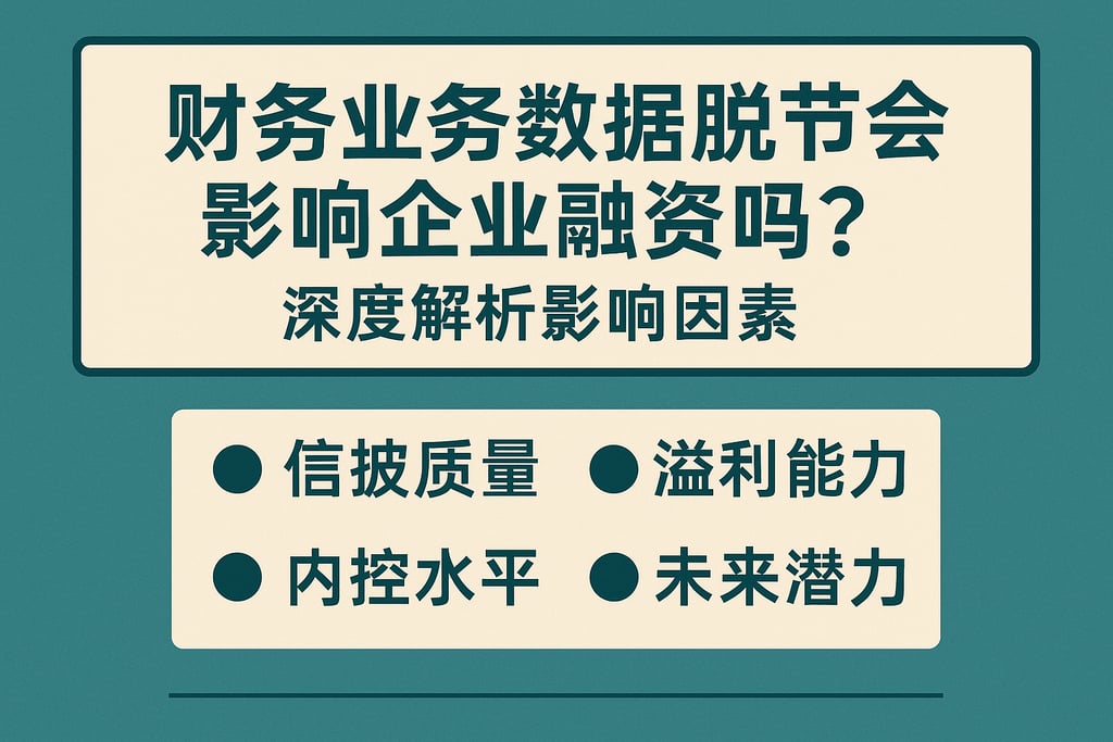 财务业务数据脱节会影响企业融资吗？深度解析影响因素