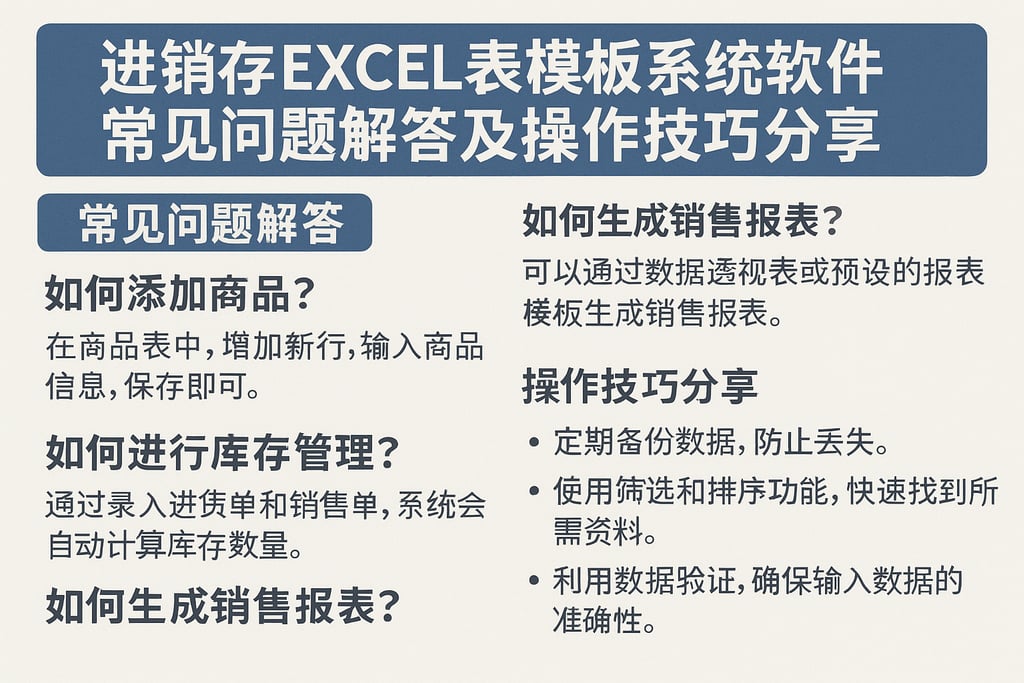 进销存excel表模板系统软件常见问题解答及操作技巧分享