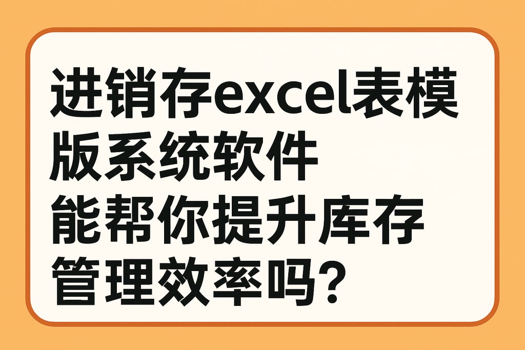 进销存excel表模板系统软件能帮你提升库存管理效率吗