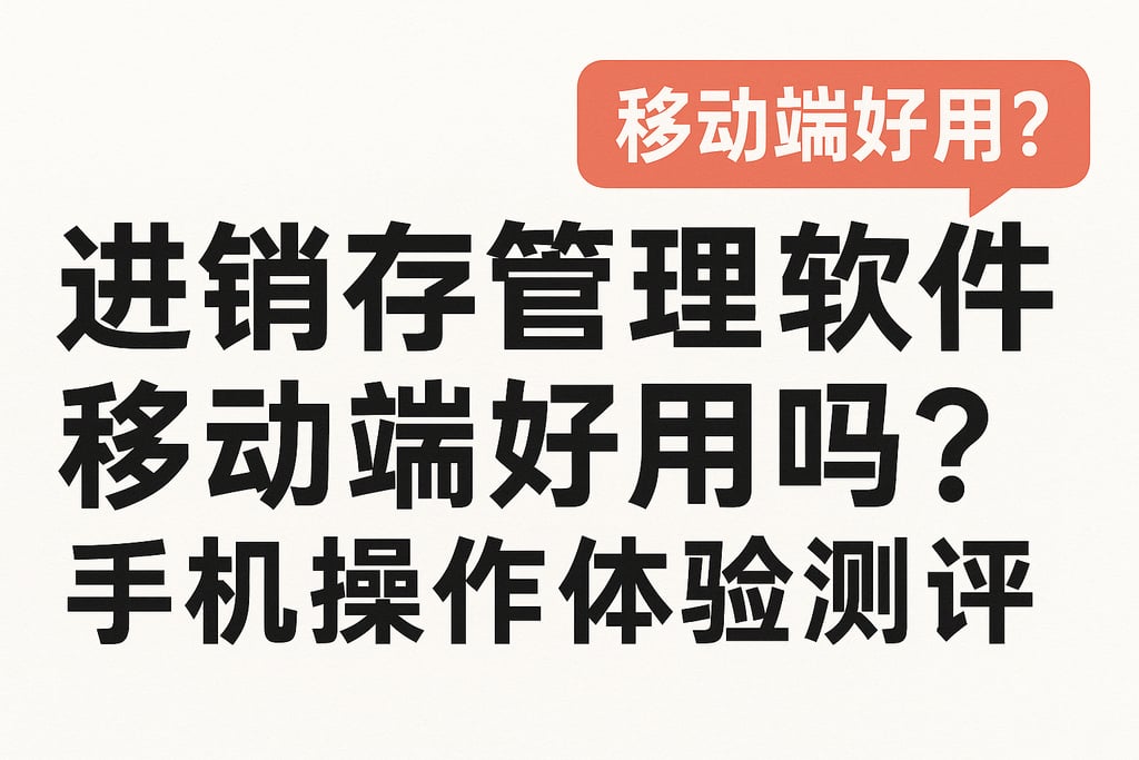 进销存管理软件移动端好用吗？手机操作体验测评
