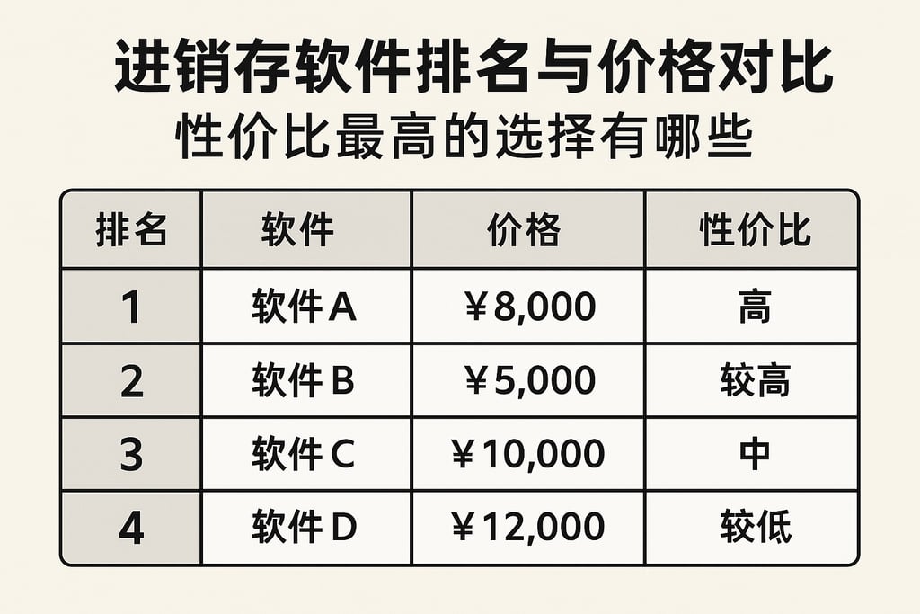 进销存软件排名与价格对比，性价比最高的选择有哪些