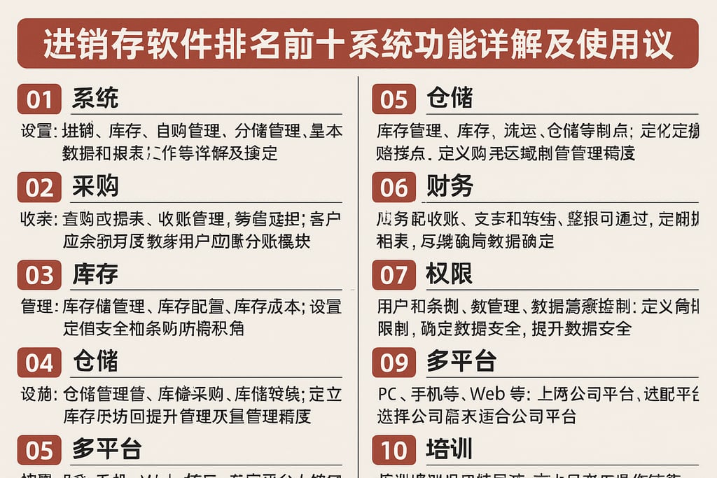 进销存软件排名前十系统功能详解及使用建议
