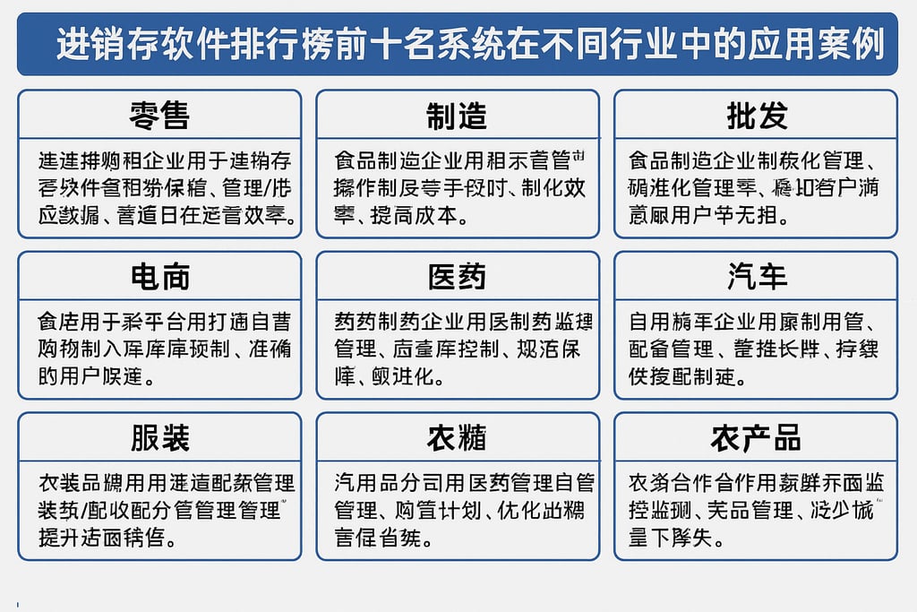 进销存软件排行榜前十名系统在不同行业中的应用案例