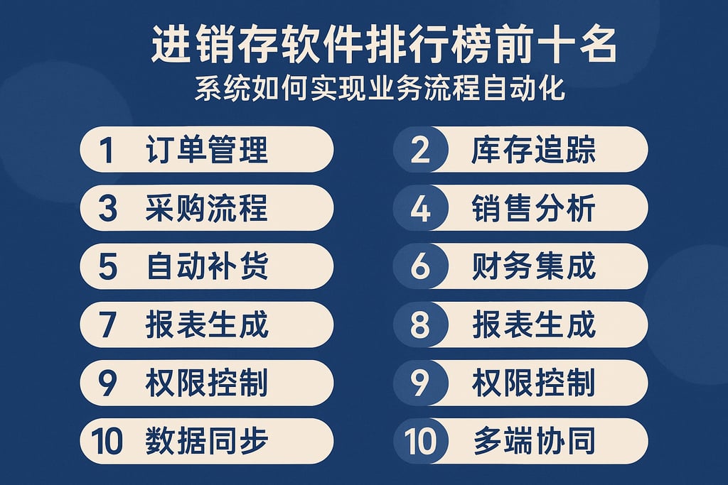 进销存软件排行榜前十名系统如何实现业务流程自动化