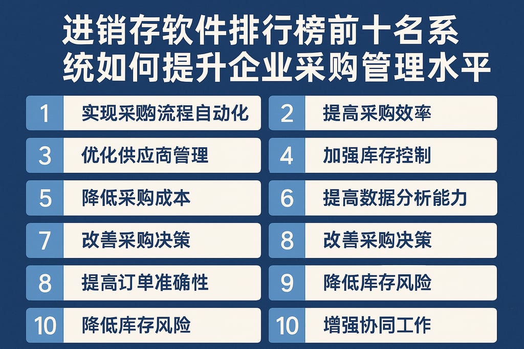 进销存软件排行榜前十名系统如何提升企业采购管理水平