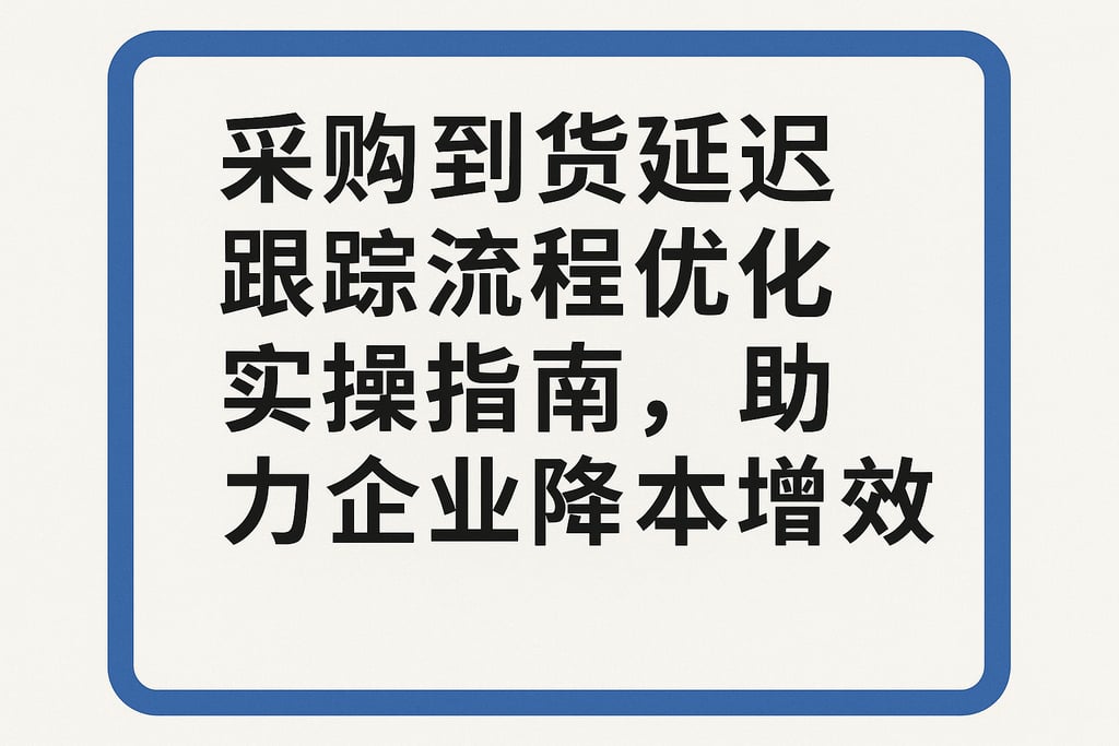 采购到货延迟跟踪流程优化实操指南，助力企业降本增效