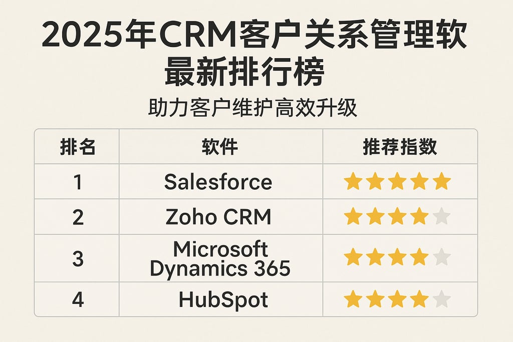 2025年CRM客户关系管理软件最新排行榜，助力客户维护高效升级