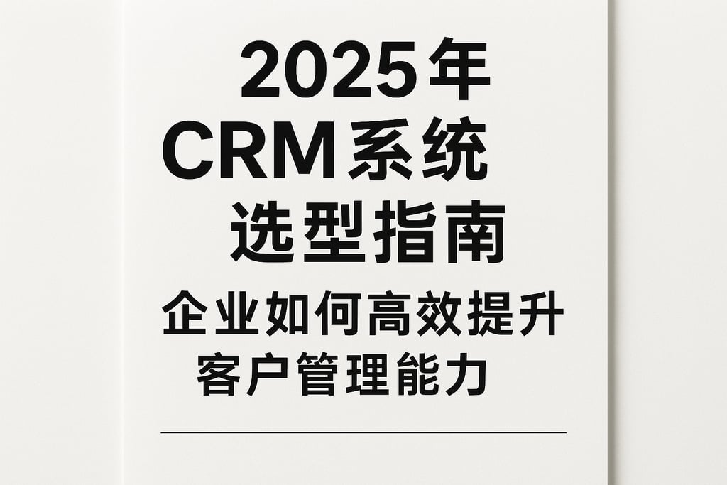 2025年CRM系统选型指南：企业如何高效提升客户管理能力